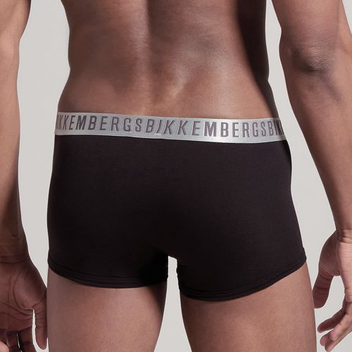 Мужские трусы боксеры черные набор 2в1 Bikkembergs SILVER BKK1UTR11BI