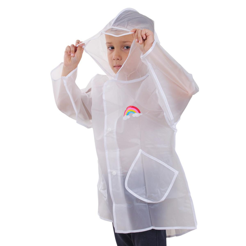 Дождевик с капюшоном 4 цвета микс, размер S