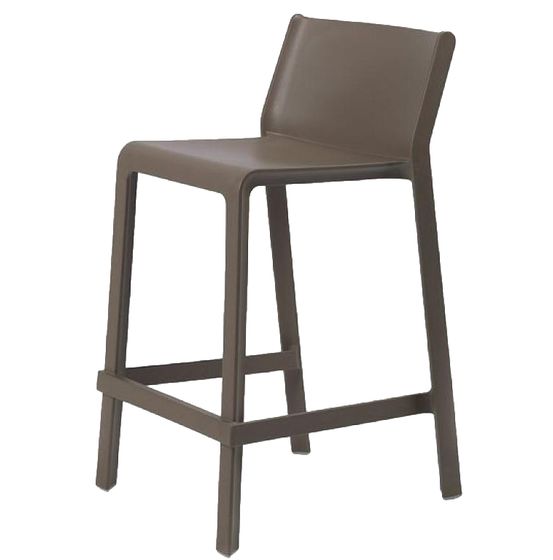 Пластиковый полубарный стул Trill Mini коричневый | Nardi | Италия