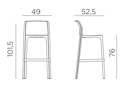 Стул пластиковый барный Nardi Net Stool, антрацит