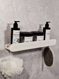 Полка для ванной комнаты, полка для кухни, полка для прихожей, MetaDec Arc белая 40см