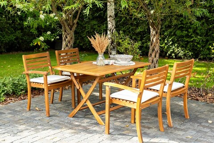 Обеденный комплект из акации Joygarden КАРО, слоновая кость