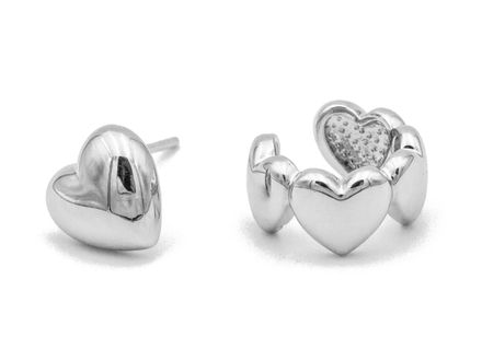 Комплект "Сердце" (кафф с пусетой)