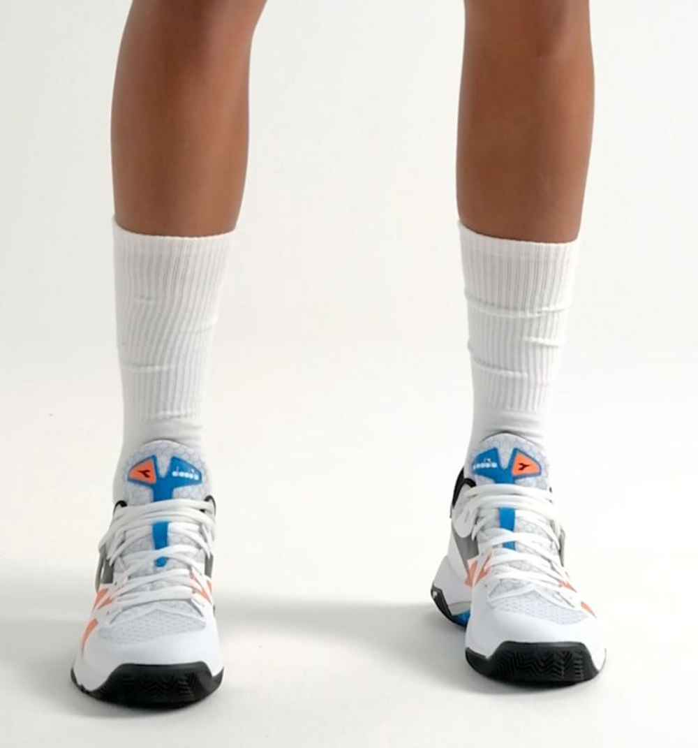 Теннисные кроссовки Diadora B.Icon Clay - white/black/blue jewel - White Black Бирюзовый