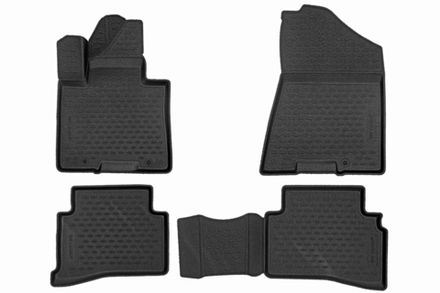 Коврики 3D в салон HYUNDAI Tucson, 2015-&gt;, кросс., 4 шт., (ПУ, непревзойденный стиль)