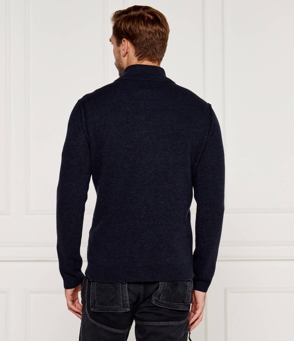 Шерстяной свитер Aeronautica Militare - темно-синий(MA1517L417)