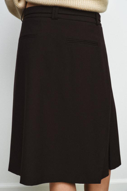 ZARA ЮБКА МИДИ В СКЛАДКУ — ZW COLLECTION, КОРИЧНЕВЫЙ