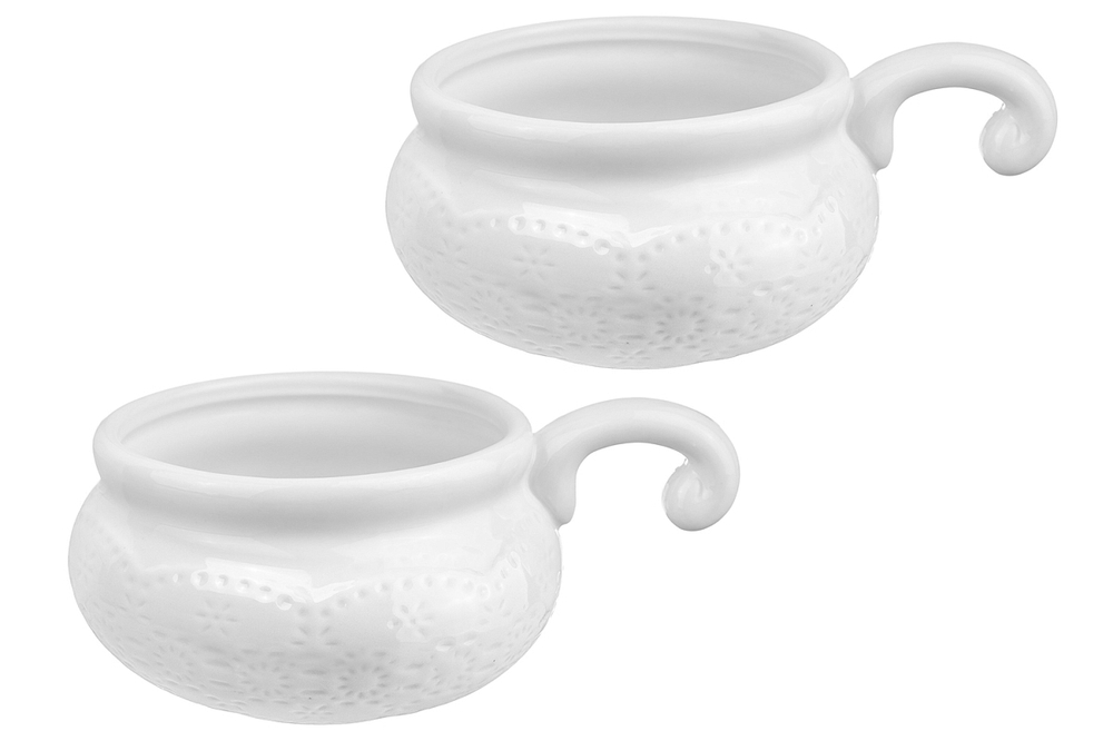 Набор фарфор из 2-х кокотниц-жюльенниц  Айсберг Волны 2шт 300мл