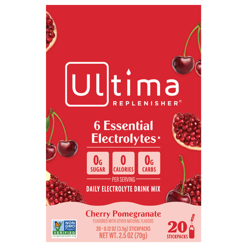Ultima Replenisher, Electrolyte Mix, вишня и гранат, 20 пакетиков по 3,4 г (0,12 унции)