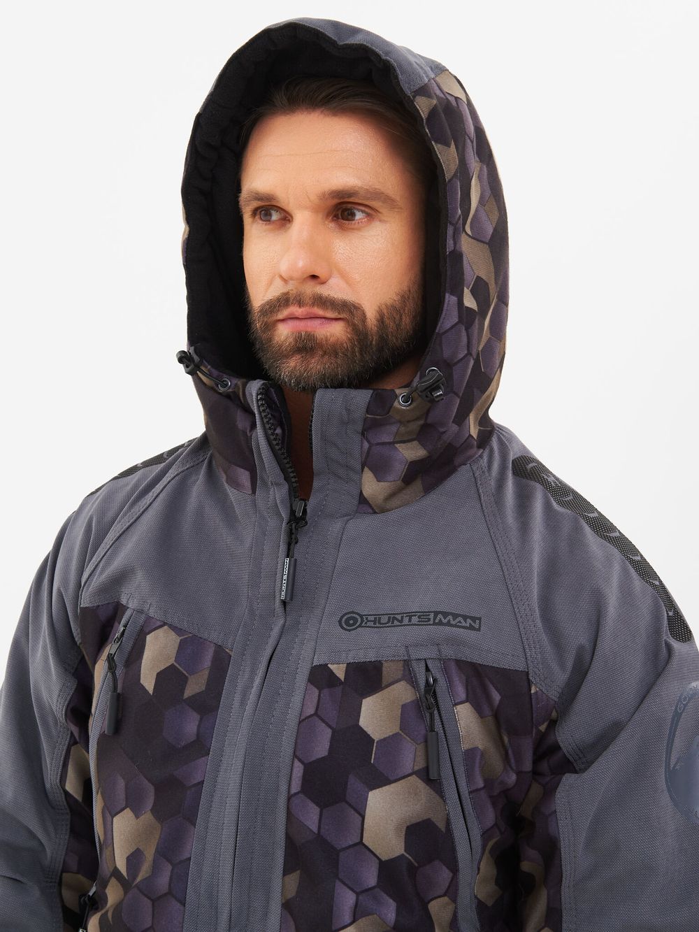 Костюм демисезонный Горка-Люкс ткань Исландия/Алова цвет Серый/КМФ 001