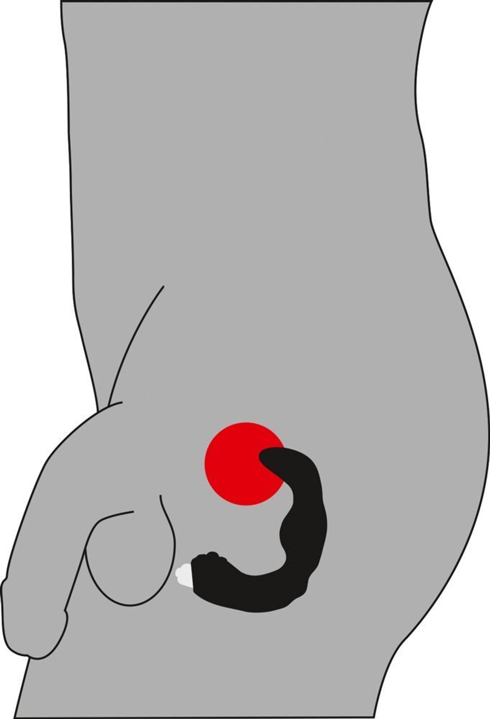 Чёрный вибростимулятор простаты Rebel (Цвет: черный)