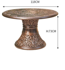 Комплект из литого алюминия стол Сандаловое дерево(118см) + 4 кресла Финляндия-3