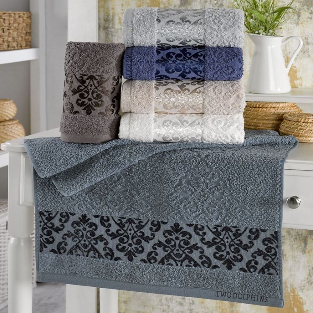 Полотенце махровое "АВТ. VENTU" TWO DOLPHINS, 100% хлопок, Турция.