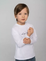Лонгслив для мальчика, белый, в школу