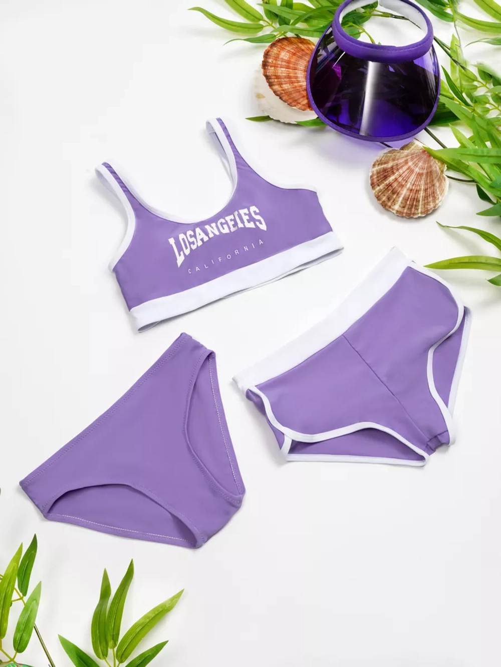 купальник раздельный спортивный 3 в 1 с шортами и топом