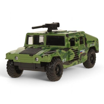 Модель ин. мет. "Армейский внедорожник" 12см. двери, багажн, камуф, коробкаHUMVE-12MIL-GN (Технопарк)