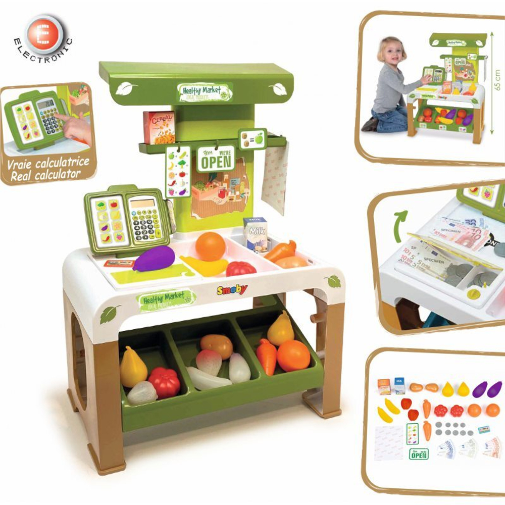 Smoby -  Игровой набор Супермаркет с кассовым аппаратом и аксессуарами BIO Market  350200