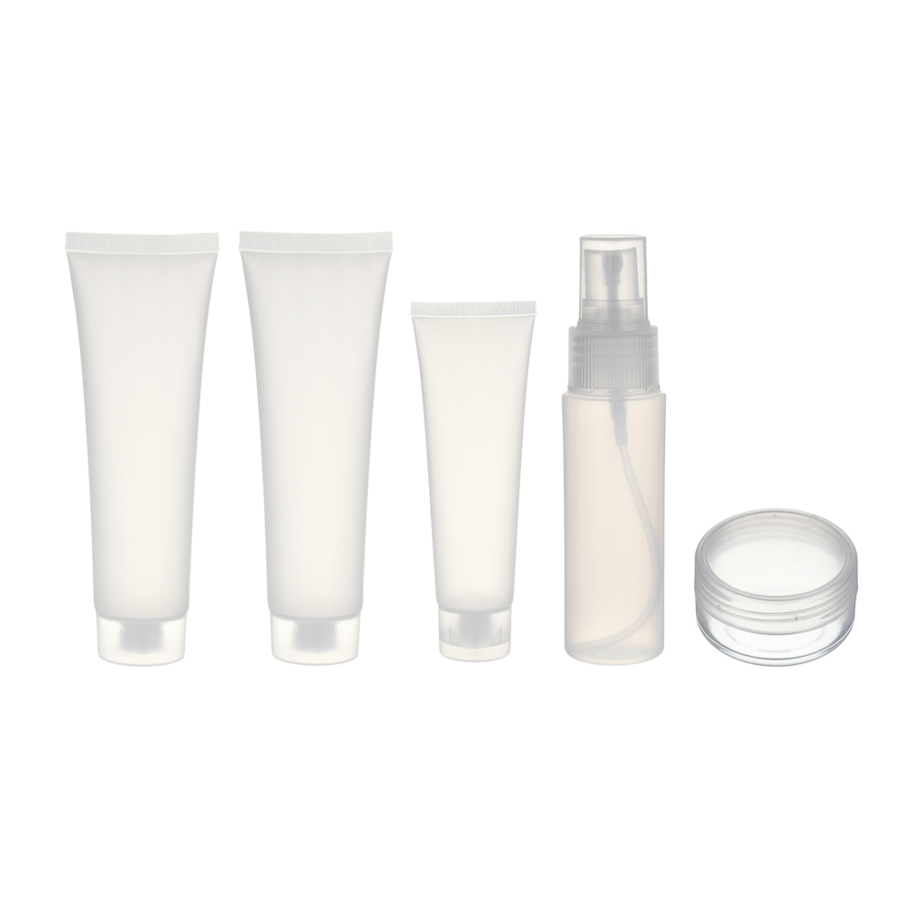 Набор дорожных флаконов 5 шт тм ЮНИLOOK (100 мл х 2 шт, 50 мл х 2 шт, 10 гр х 1 шт), ПЭТ