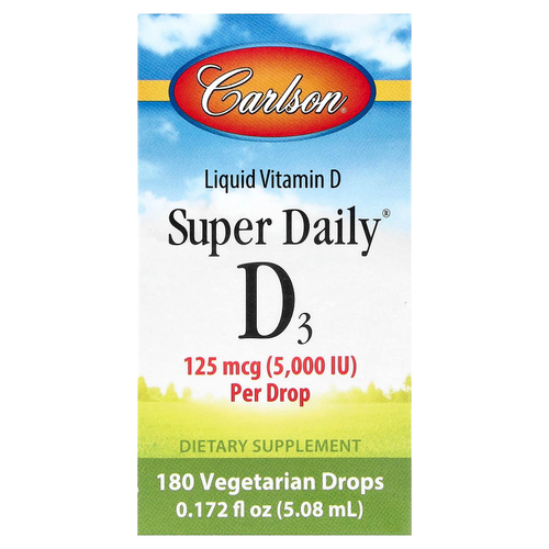 Carlson, Super Daily® D3, витамин D3, 5,08 мл (0,172 жидк. унции)