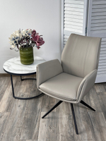 Стул М-City DISAUR Йозеф (Yozef) поворотный на поворотный на 360 градусов, Hf017-09 Латте, Экокожа, Черный