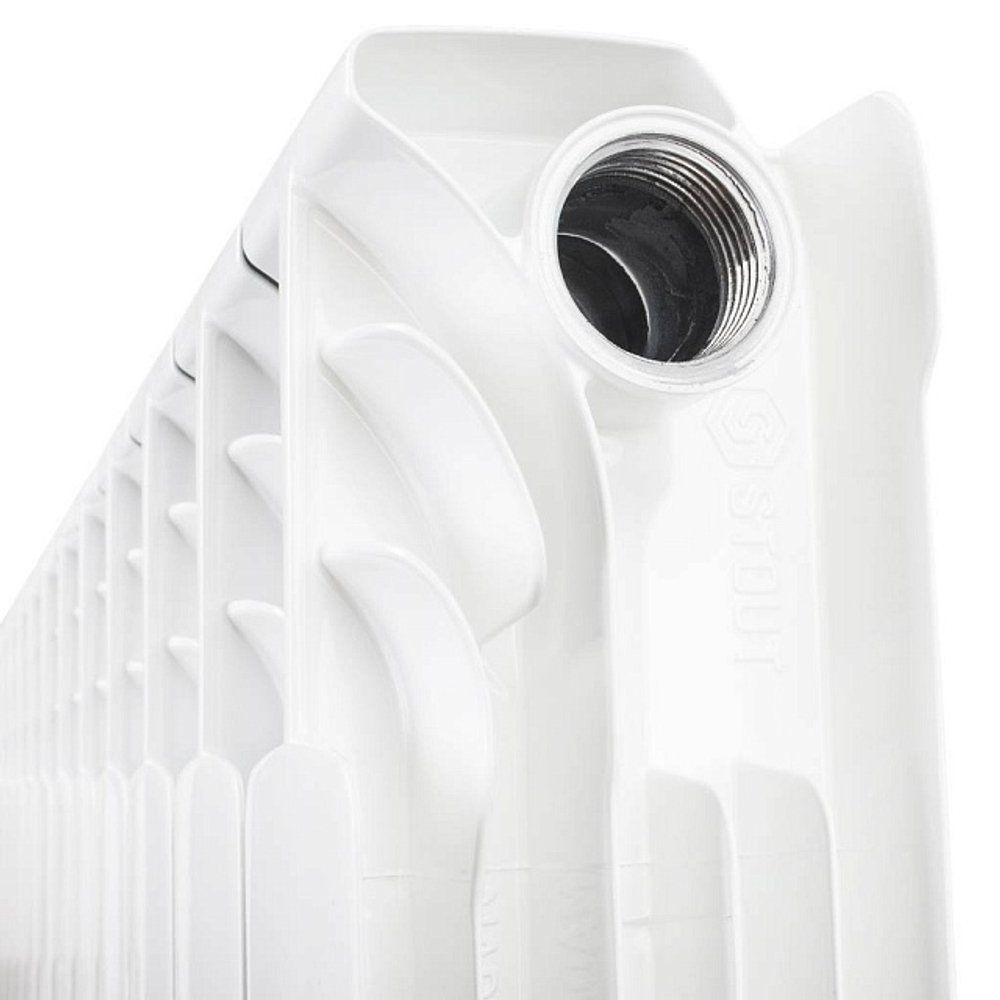 Радиатор биметаллический STOUT Space 500 - 12 секций (подключение боковое, цвет белый)