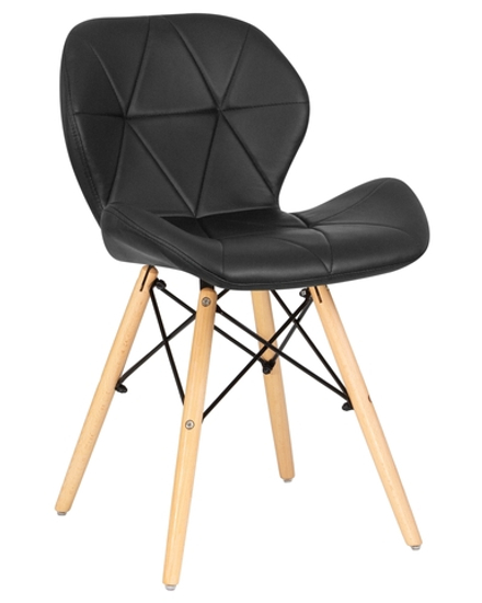 Стул обеденный DOBRIN BUTTERFLY, ножки светлый бук, цвет сиденья чёрный