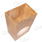 Крафт пакет ламинированный с окном 50 мм с прямоугольным дном 80*50*170 мм (1 слой) 35 г/м2, 900шт