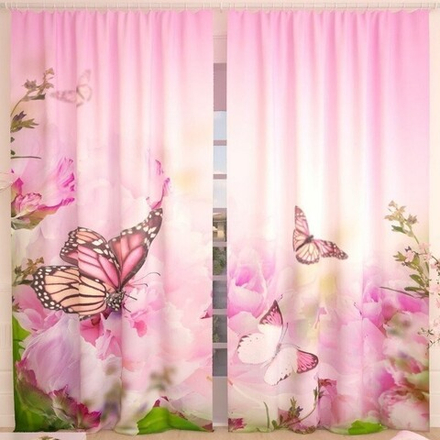 Фотошторы "РД. БАБОЧКИ НА НЕЖНЫХ РОЗАХ", Россия.