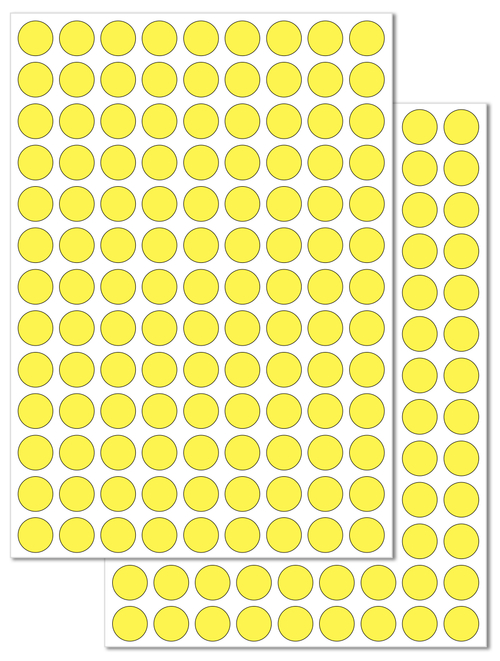 Светло-желтые виниловые наклейки для упаковки и маркировки Policomprint M20, 12 мм. 234 шт.