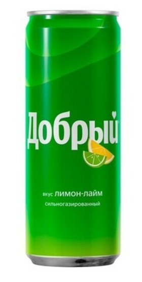 Добрый Газ.Вода ЛИМОН-ЛАЙМ 0,33/12 ЖБ