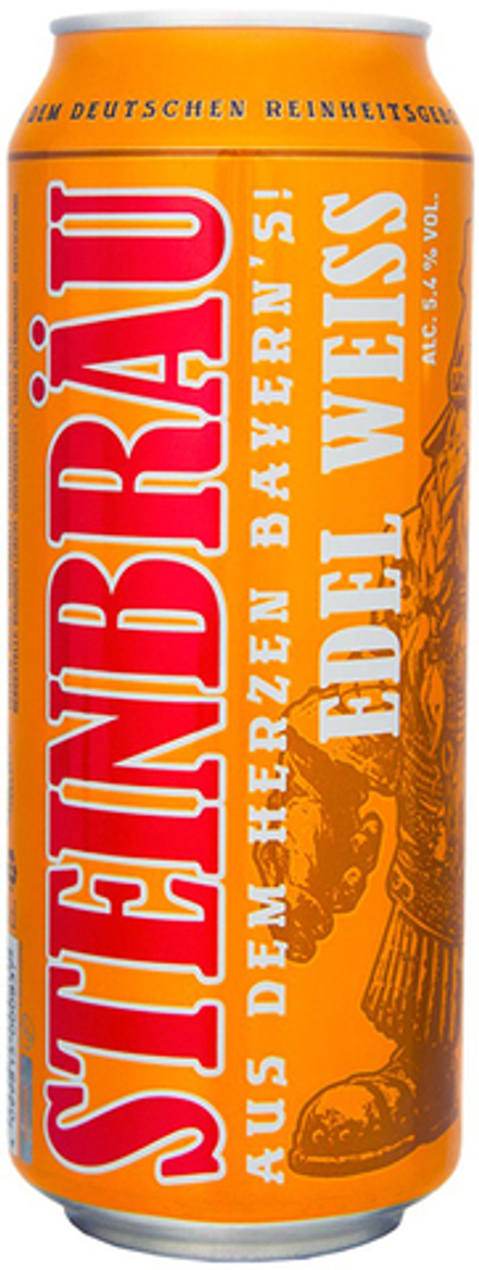 Пиво Штайнброй Эдел Вайсс / Steinbrau Edel Weiss 0.5 - банка