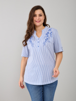 Блузка БЛ-122/белый-цепочкацветы-п