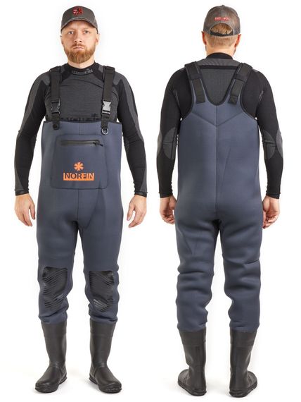 Полукомбинезон заброд. Norfin SHADOW NEOPRENE BOOTFOOT р.44-L-S с сапогами резина