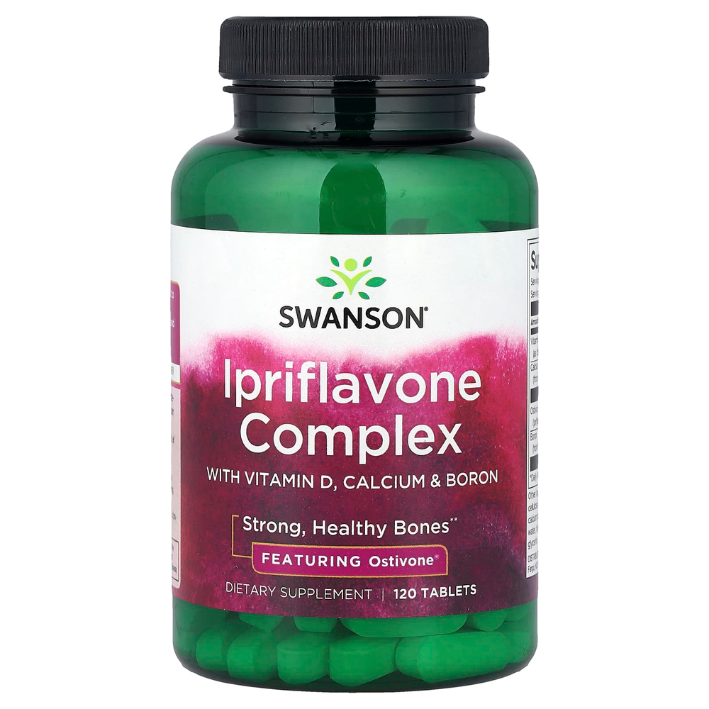 Swanson Vitamins, Комплекс иприфлавона с витамином D, кальцием и бором, 120 таблеток