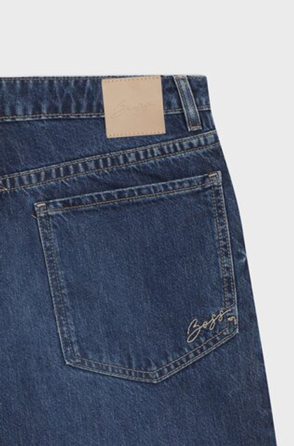 BOSS Джинсы широкого кроя с потертостями