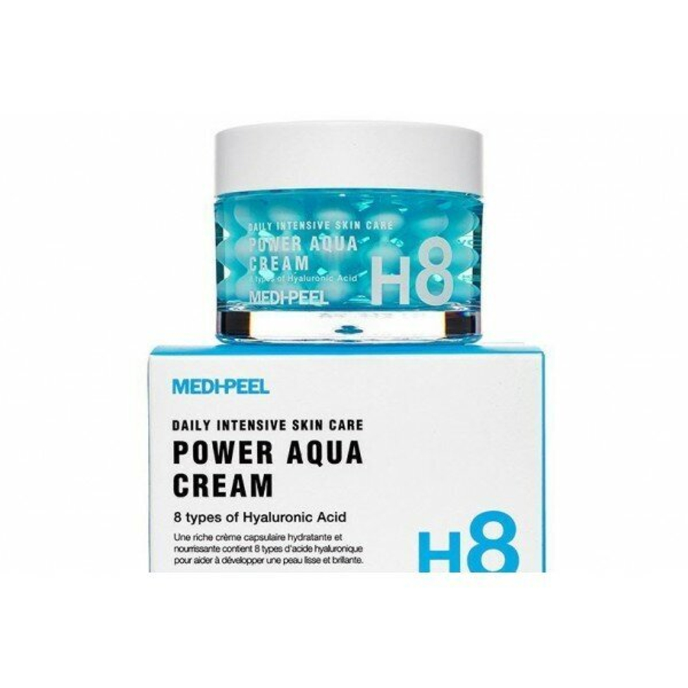 Лифтинг - крем с пептидными капсулами и комплексом гиалуроновых кислот Medi Peel  Power Aqua Cream50 мл.
