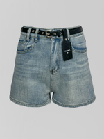 Джинсовые шорты LJHY 1969-4 короткие однотонные с ремнем в комплекте