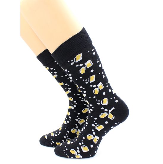 Носки с принтом "Пивной рай" черные Hobby Line