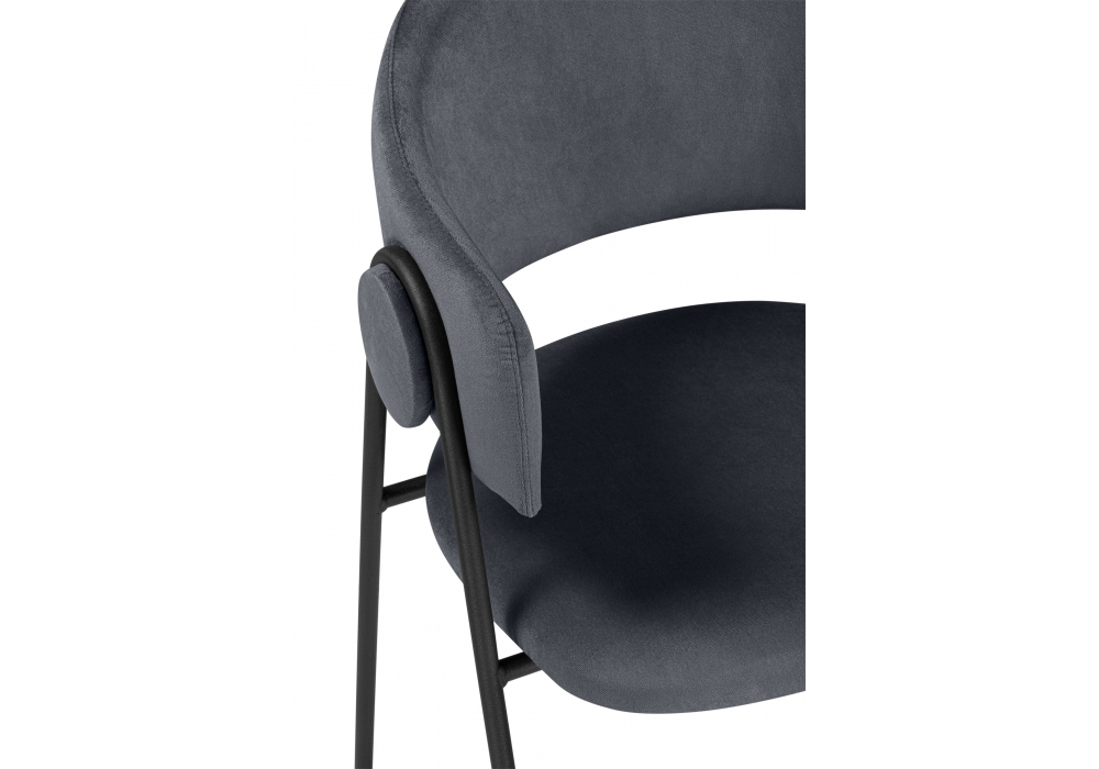 Стул на металлокаркасе Woodville Криспиан темно-серый, черный, ножки черные