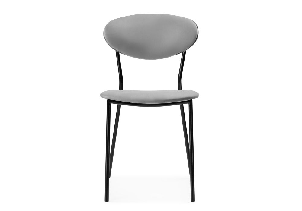 Стул на металлокаркасе Корсе светло-серый/ черный глянец