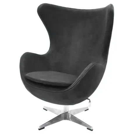Кресло Bradex Home EGG STYLE CHAIR графит, искусственная замша