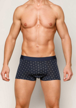 Темно-синие мужские трусы-боксеры с принтом в виде якоря (Размер: XXL) (Цвет: темно-синий)