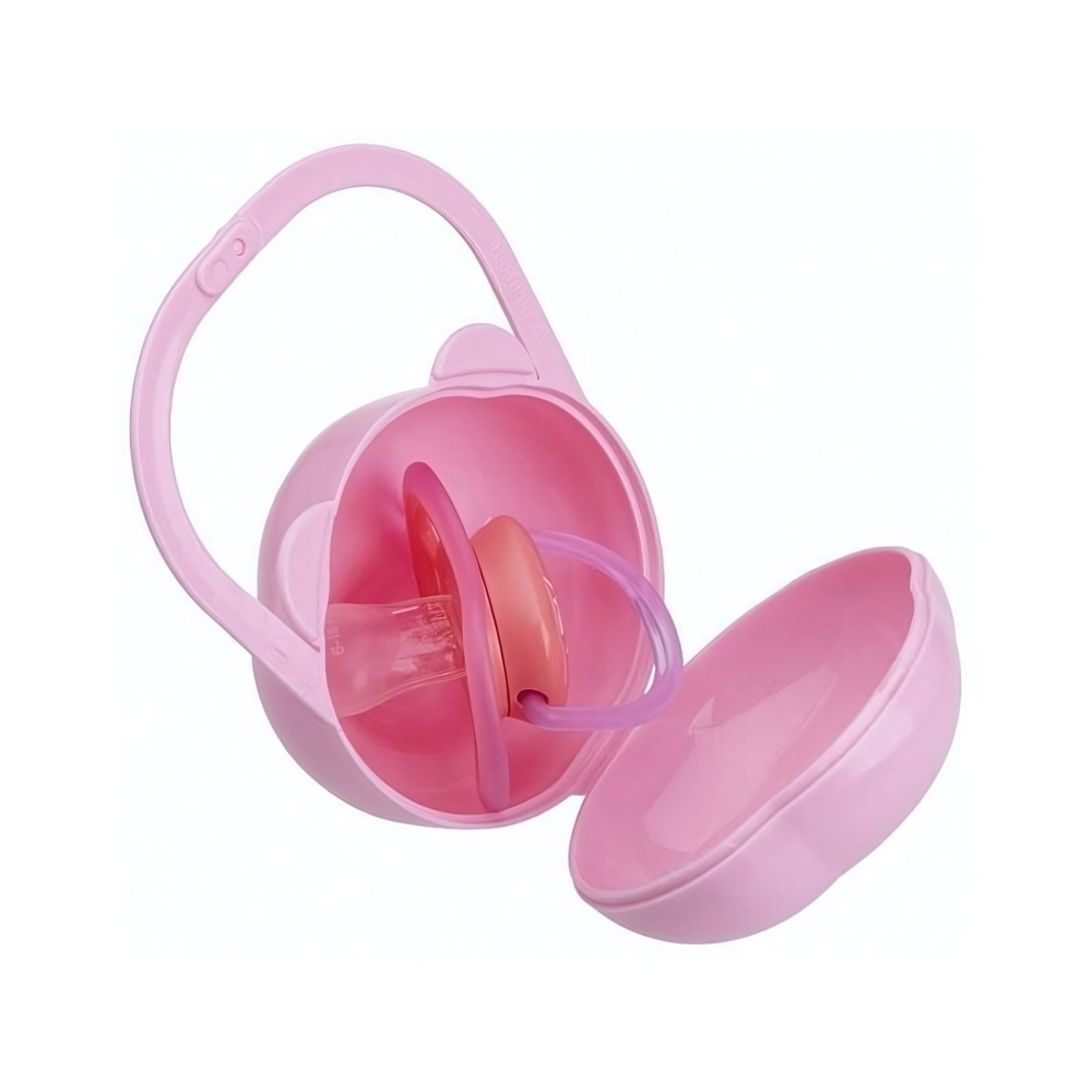 Футляр для детской пустышки Мишка светло-розовый *16 (Бытпласт)