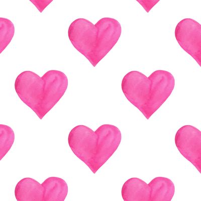 Сердечки акварель