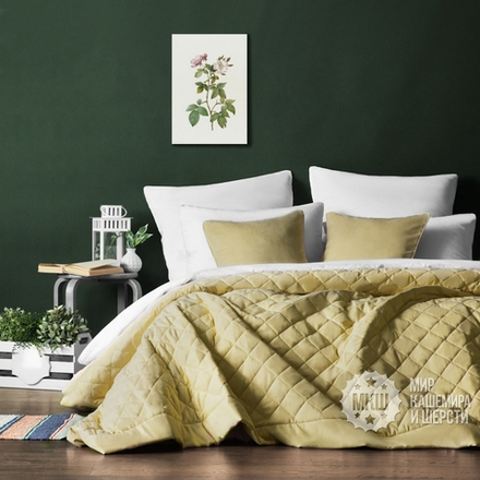 Комплект штор и покрывала в спальню КИИММ (арт. BL10-291-10) - лимонный