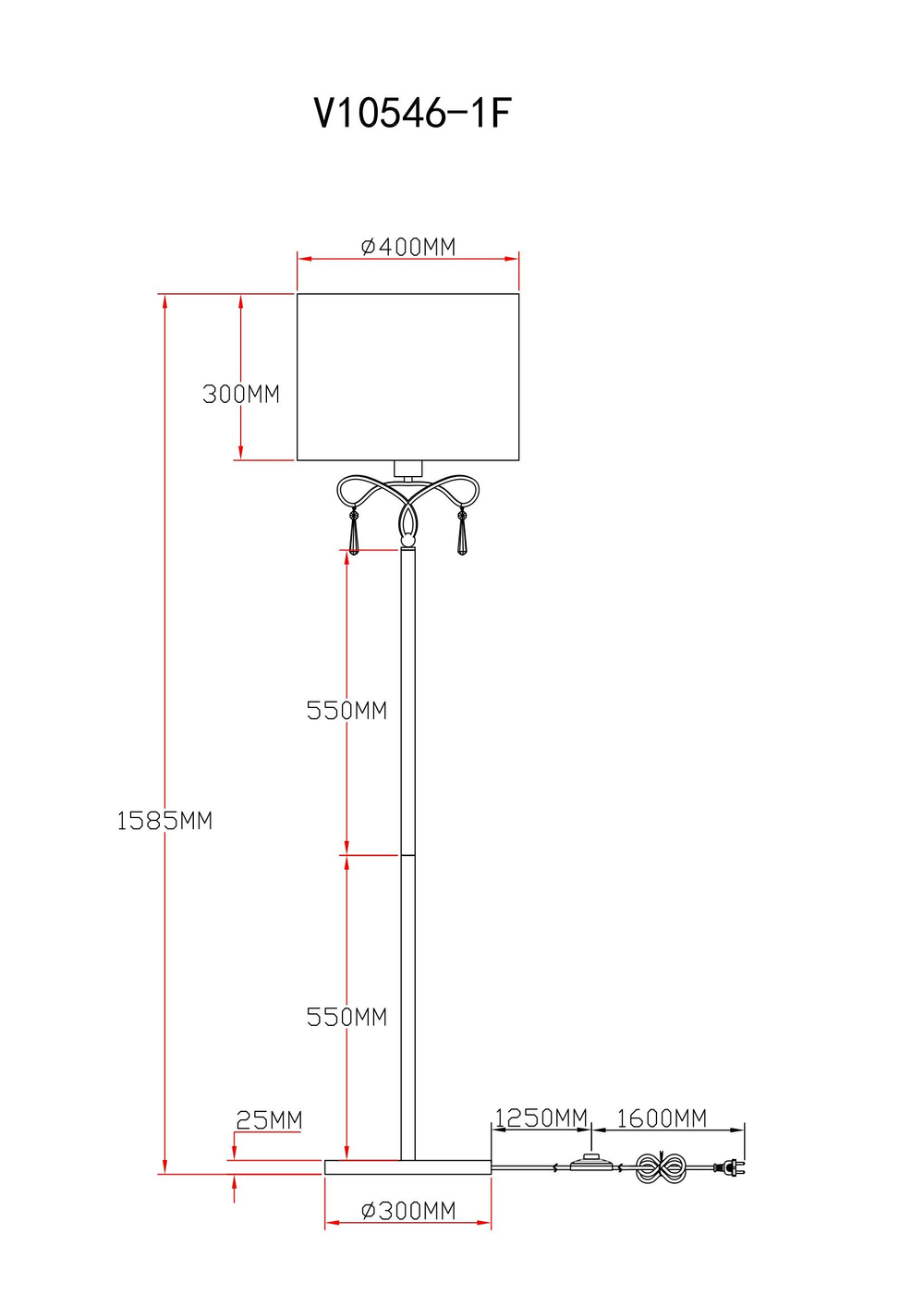 Торшер Moderli V10546-1F Chilly