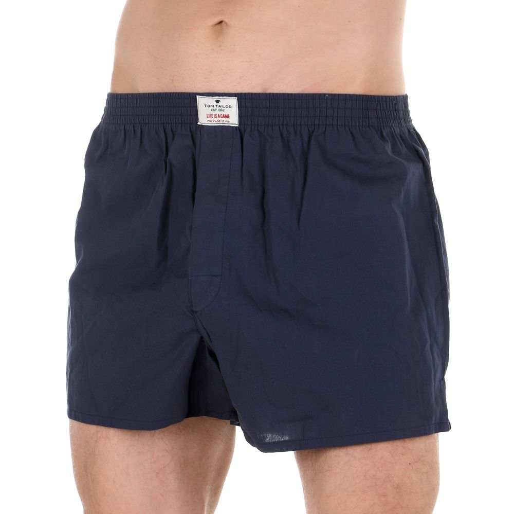 Мужские трусы-шорты набор 2в1 (темно-синие, в разноцветную клетку) Tom Tailor 70179/5100 8433