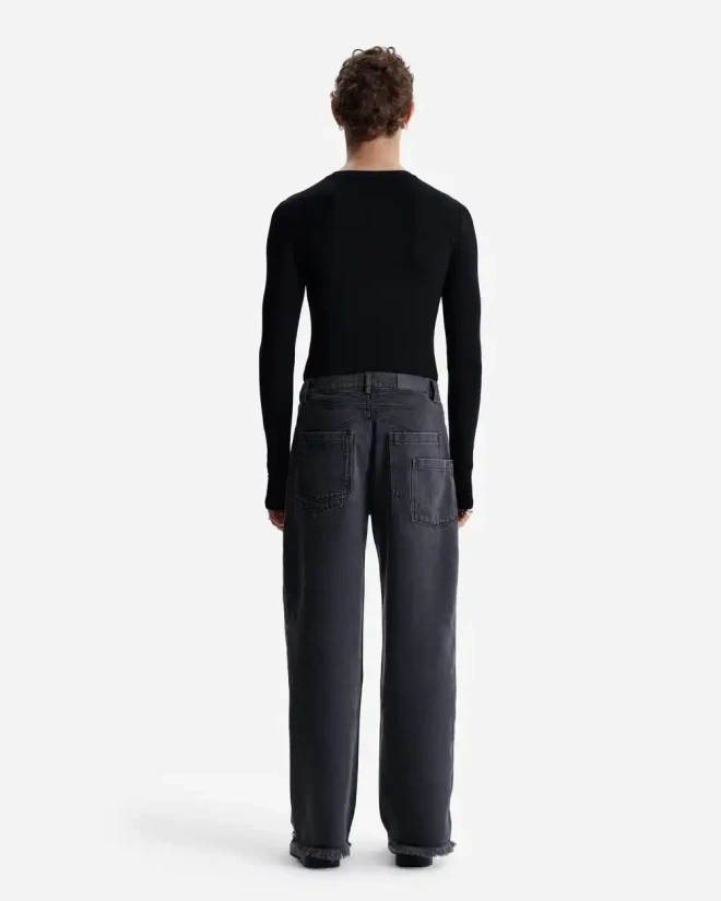 Джинсы с эффектом апсайклинга черные