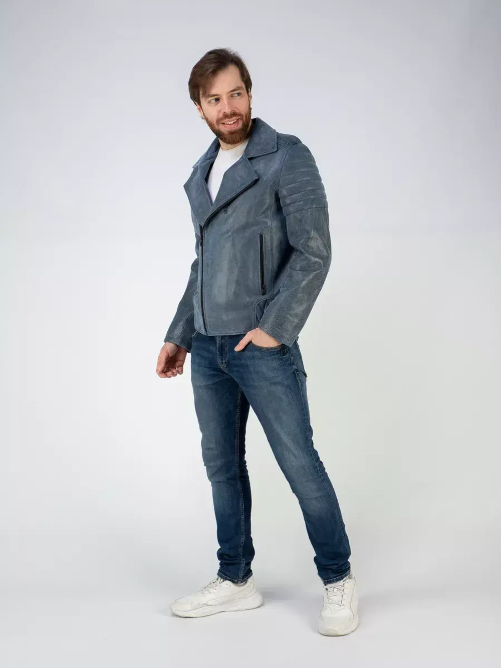 Кожаная куртка демисезонная косуха