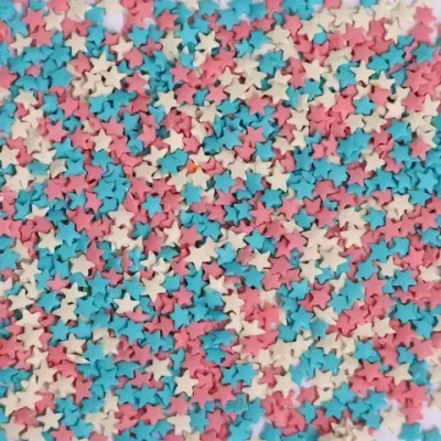 Кондитерская посыпка "Звёзды", белый, розовый, голубой 50 г